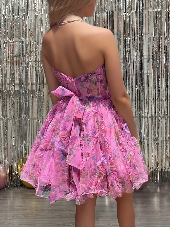 sachin and babi light blue dress Corset Straps A-Line Lilac Homecoming Dress Short Prom Dress US0 / Lilac